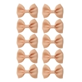 Set of 10 peach grosgrain ribbon swallowtail hair bows for baby girls and toddlers - Set / Snow Bud