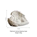 White resin cherub sleeping in wings sculpture ornament, dimensions 17x11cm, weight 360g - White - Sleeping Angel in Wings (Left Thinking)