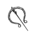 Vintage Viking penannular brooch in antique silver finish for cloaks and cardigans - D-422 Antique Tin