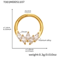 Dimensioni dettagliate e peso del piercing naso in titanio con zirconi marquise - Stile Fila Marquise (T001) / Oro