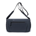 Dark grey waterproof crossbody bag with front zipper and adjustable shoulder strap - Sea Blue