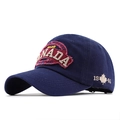 Gorra de béisbol de algodón azul marino con bordado vintage Canada y detalle de hoja 1945 - Ajustable / Azul Marino