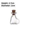 Mini herzförmige Glasflasche mit Korken, 2,7 cm Höhe, für DIY-Bastelarbeiten und Geschenke - Schräges Herz