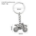 Silver metal motorcycle keychain 28g weight and 35mm x 25mm pendant dimensions - Off-road Motorcycle (X-034) / Silver