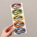 Five-piece colorful macaron wave hair clips for girls on display card - 30# Invincible Youth Set of 5