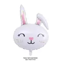 Detail of bunny foil balloon showing floppy ear rabbit design size 73cm x 51cm for Easter - Soft-Eared Bunny