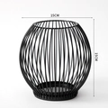Nordic black metal wire hollow candle holder with 15cm height for table decoration - Small (15x15cm) / Black