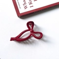 Minimalist burgundy bow shark hair claw clip in glossy resin for elegant hairstyles - 8# Bowtie Style 10cm