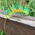 Detail of green raw crystal crown with gold wire wrapping and crescent moon decor - Yellow Green Crystal Gold Wire Gold Moon