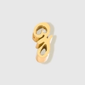 Polished golden stainless steel letter G bead pendant for jewelry making - Lowercase z / Gold