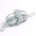 Dual-color stretchable bath sponge in olive green and white with dual hanging ropes - Green (Dual-color)
