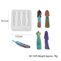 Silicone mold for resin DIY pendants featuring traditional Chinese dress and feather shapes - 60-1029 (Traditional Outfit Feather)