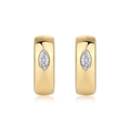 Eleganti orecchini a cerchio in argento 925 placcato oro con moissanite taglio marquise - Moissanite / Oro