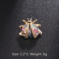 Charming ladybug insect brooch in gold plating with vibrant multi-color rhinestones - Colorful Rhinestone Ladybug