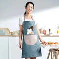 Grembiule da cucina grigio-blu impermeabile con tasca grande e stampa a cartoni - Standard / Blu Lago
