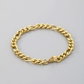 Minimalist gold-plated Figaro chain bracelet with lobster clasp and high polish finish - 17cm / Figaro Chain 6mm