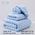 Blue pineapple-pattern coral fleece towel set with bath towel and hair drying cap - Towel 35*75cm / Bamboo Fleece Cloud Blue