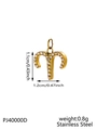 Gold Aries zodiac pendant in stainless steel with crystal pavé and size dimensions - Gold Aries (Inlaid)