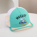Dettaglio cappello sole neonato con rete traspirante e stampa di dinosauri - 48cm 6-20 mesi / Verde Lago