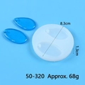 Macro view of teardrop-shaped silicone mold for DIY crystal resin earrings and pendants - 50-320-D/Double Oval / White