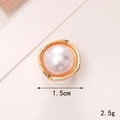 Hebilla de perla blanca retro de 1,5cm con borde dorado de 2,5g para accesorios de DIY - C454-Perla Redonda con Borde