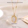 Vintage rectangle rose relief pendant necklace in mixed gold and silver finish - Mirror Rose Pendant Necklace / Gold