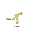Gold heart arrow earring with green heart gemstone and white round stone drop - Heart with Arrow Zircon Pendant (8#) / Gold Yellow