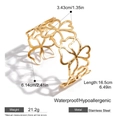 Waterproof gold-plated stainless steel bangle with hollow floral pattern for women - Hollow Clover Flower Style (JDB0104023)