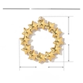 Golden stainless steel star wreath pendant necklace accessory with 26mm outer diameter - Star Ring (VG250)