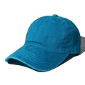 Unisex peacock blue washed cotton baseball cap with a classic six-panel design and curved brim - Adjustable / Blue