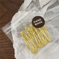 Set of 5 matte yellow teardrop metal hair clips with handmade label packaging - 5 Pieces / Yellow