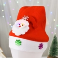 Kids glowing Christmas hat with LED Santa Claus patch and sequin snowflake details - Kids Glow Santa