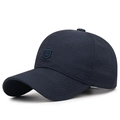 Dark blue quick-dry baseball cap with embroidered R letter and breathable mesh - Adjustable / Navy Blue