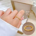 Anillo abierto entrelazado dorado con circonitas ajustable para mujer estilo elegante - Abierto Ajustable / Dorado (G219)