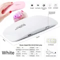 Mini white mouse-style UV LED nail lamp with 6W power and USB cable for manicure - White Mouse Nail Lamp 6W