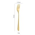 Gold 304 stainless steel dessert fork with mirror finish, 13cm length for fruit and cake - Dessert Fork / Gold