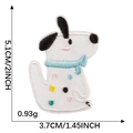 Cartoon dog embroidery patch with blue scarf, DIY self-adhesive sticker 5.1cm x 3.7cm - Black and White Spotted Dog with Blue Scarf