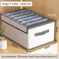 7-compartment grey clothing organizer with lid for wardrobe clothes storage - 6 Grids With Lid/38x25x20cm / Gray