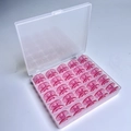 25 Rocchetti Rosa In Una Scatola Da 25 Scomparti / Scatola Porta-bobine