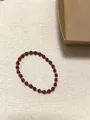 Artistic beaded bracelet featuring deep red agate round beads and light blue square crystals - Blue Crystal & Red Agate Patchwork Bracelet