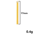 Detail view of a 17mm long gold bar pendant weighing 0.4g made of 304 stainless steel - 17mm / Gold