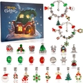Christmas Advent Calendar 24-day DIY bracelet set with charms and a navy gift box - 15. Lighted House Small House Box