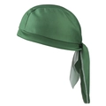 Close-up of breathable mesh fabric on dark green cycling bandana with fine white stitching - Grass Green