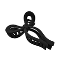 Matte black bow-shaped hair claw clip made of resin with durable spring grip - Black