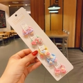 Set of 10 cartoon cupcake hair ties for girls in pastel colors on handmade card - Style 6 Ice Cream Set