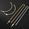 Polished gold and silver stainless steel curb chain necklaces and bracelets with blank tags - Bracelet / 9mm / Silver