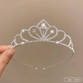Elegant 12cm silver rhinestone heart crown headband for birthday or bridal wear - 28# Butterfly Headband (12cm)