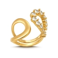Elegant 18K gold plated stainless steel open ring with sparkling crystal accents - Open (Adjustable) / Asymmetric Spiral Wrap Open Style (D016) / Gold
