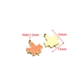 Orange maple leaf charm in stainless steel with dimensions 16mm x 13mm for DIY jewelry - Maple Leaf (Single Loop) / 13*16mm (Hole: 1.2mm) (ai-5 Pieces/Pack) / Gold Orange