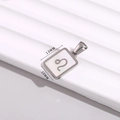 Silver square Leo zodiac necklace with white shell inlay for women fashion - Leo / 10*13mm